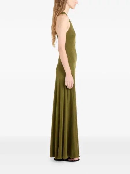 Rochie maxi Proenza Schouler cu decolteu în V verde