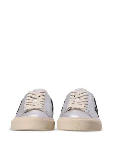 Sneakerși Veja Campo din piele argintiu