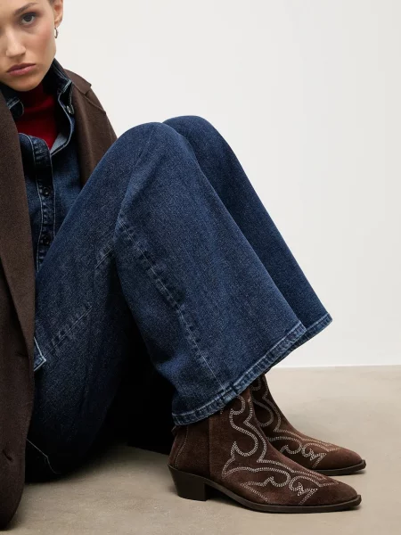 Kabojski škornji iz semiša Answear.LAB rjava