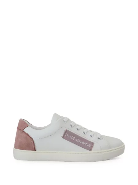 Sneakerși Dolce & Gabbana din piele de căprioară cu autograf alb