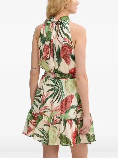 Rochie Guess cu imagine cu imprimeu tropical cu gât halter