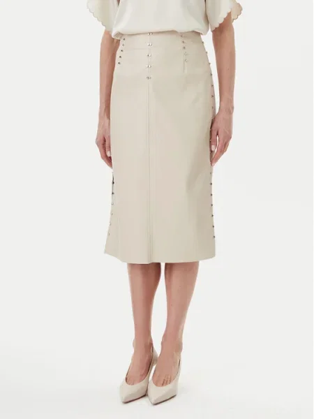 Bruuns Bazaar Sukňa z imitácie kože Tuanelle béžová