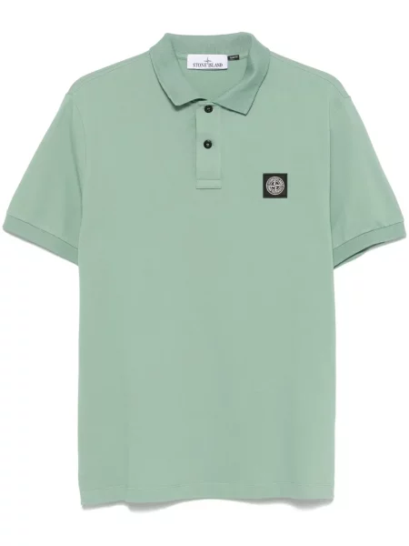 Tricou polo Stone Island cu strasuri verde