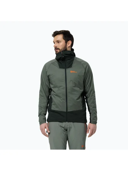 Jack Wolfskin Alpspitze Ins Hybridge hedge мъжко дъждобранно яке зелено