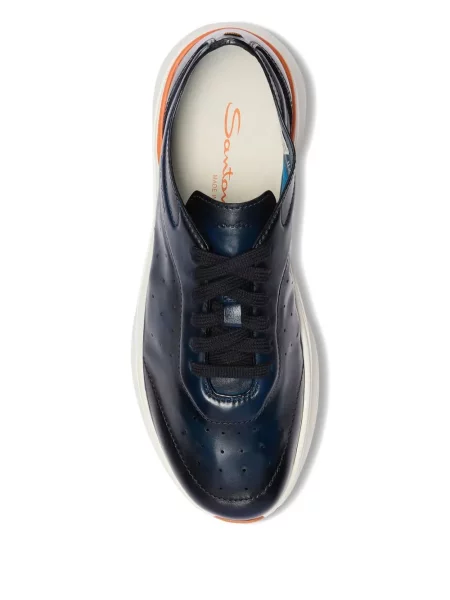 Sneakerși Santoni din piele albastru