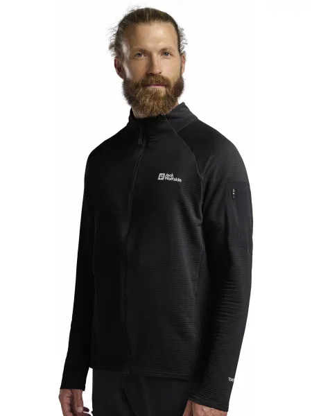 Кофта Jack Wolfskin Prelight fz m синтетичний чорний