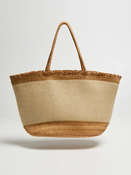 Duża torba plażowa Marisse brązowa