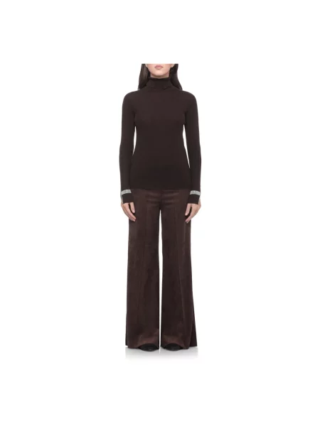 Sweter z golfem D.exterior wełniany brązowy