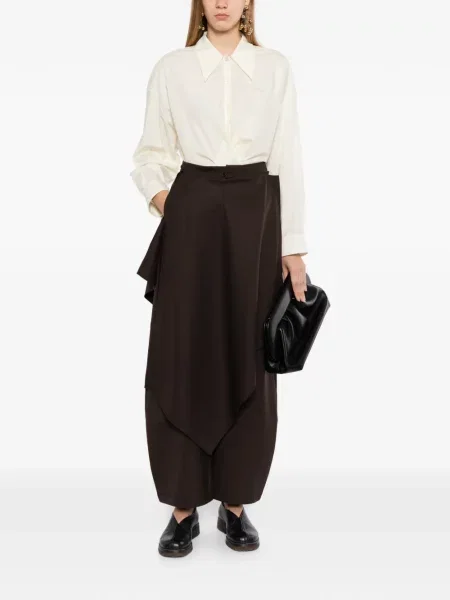 Pantaloni Yeareast drapate maro
