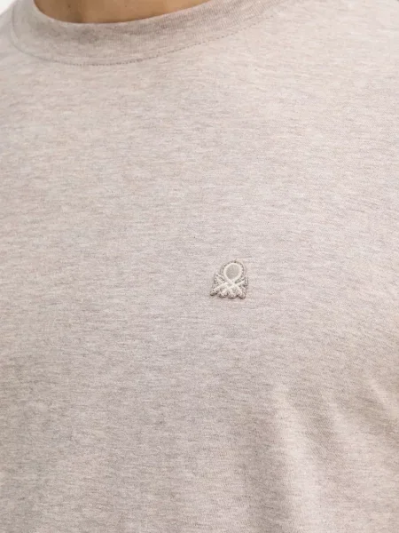 Меланжевая футболка United Colors Of Benetton бежевая