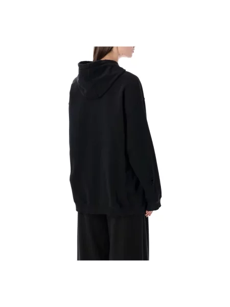 Bluza z kapturem Mm6 Maison Margiela z kapturem czarna