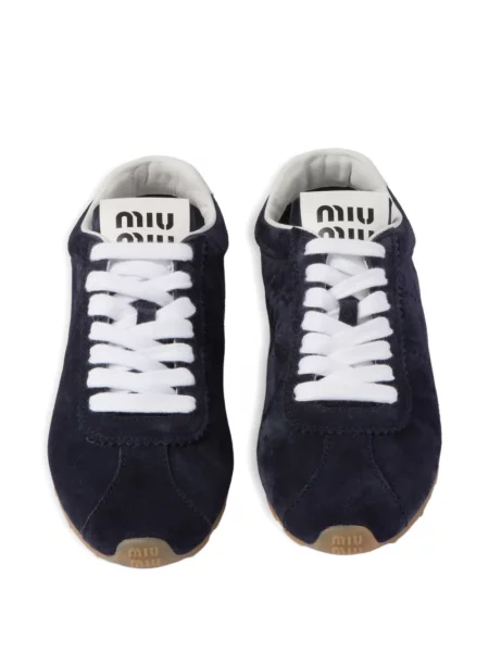 Szarvasbőr sneaker Miu Miu kék