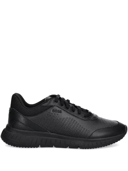 Sneakerși Boss din piele negru