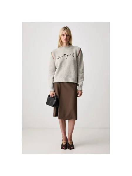 Maison Margiela sweter z wełną szary