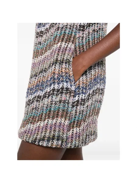 Sukienka mini Missoni z cekinami w jodełkę