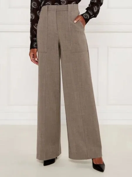 Pinko Pantaloni | flare fit cu adaos de lână bej