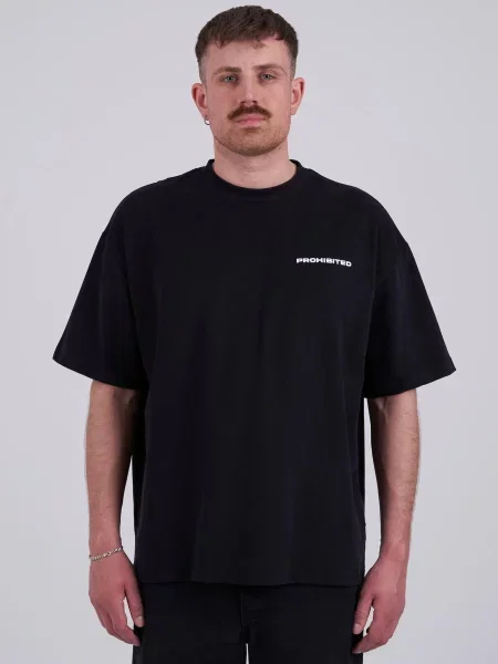 Prohibited Tricou negru alb