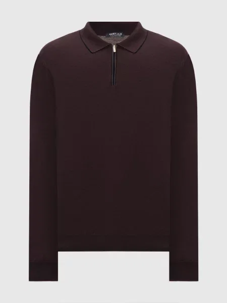 Шерстяное поло Bertolo Cashmere фиолетовое