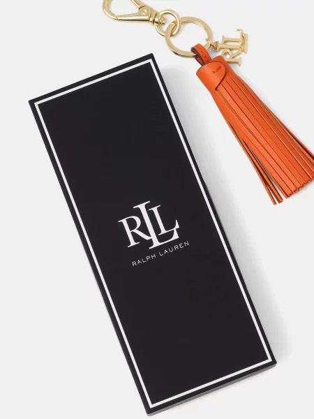 Lauren Ralph Lauren Usnjen obesek za ključe oranžna