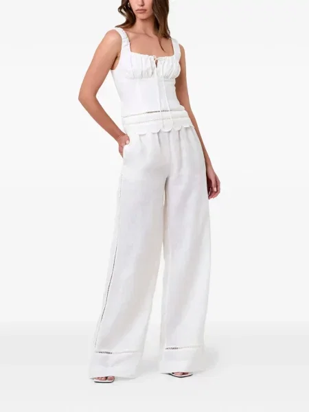 Pantaloni Nicholas alb