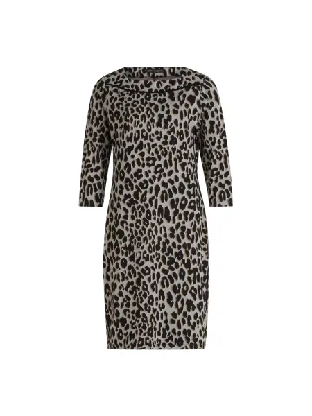Midi Sukienka Biznesowa z nadrukiem zwierzęcym Betty Barclay czarna