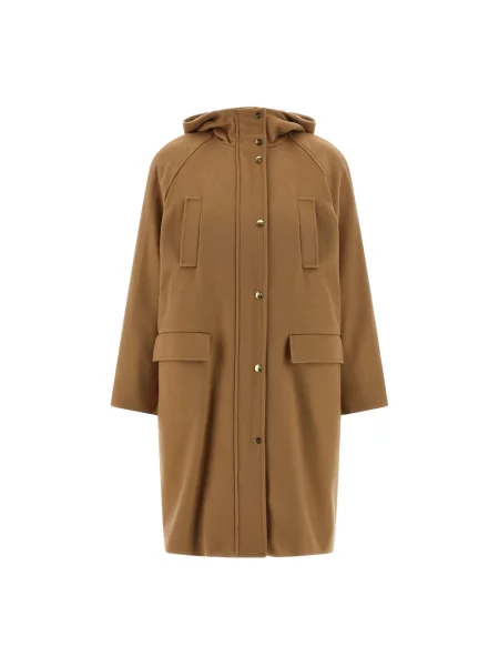 Długa parka Max Mara Studio wełniana beżowa