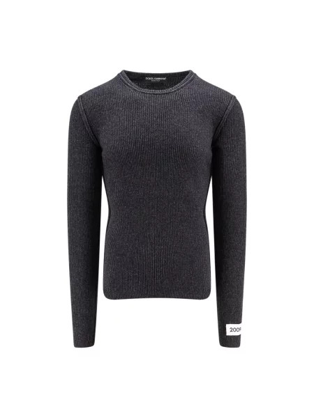 Sweter Dolce And Gabbana z długim rękawem szary