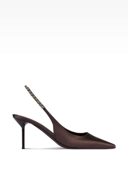 Pantofi cu toc Paris Texas slingback maro