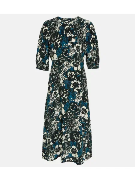 Jedwabna sukienka midi S Max Mara w kwiatki do kolan