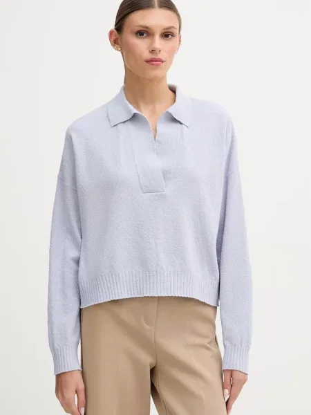 Sisley longsleeve z bawełny niebieska