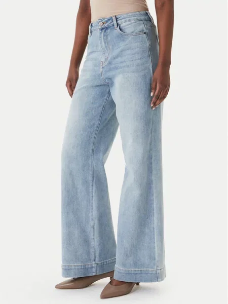 Eleh Jeansy Wide Leg niebieski