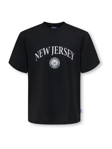 Only & Sons Junior Tricou OSJCONISH UNIVERSITY albastru deschis / gri piatră / negru alb