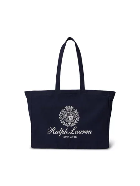 Polo Ralph Lauren Nakupovalna torba kremna / mornarska modra