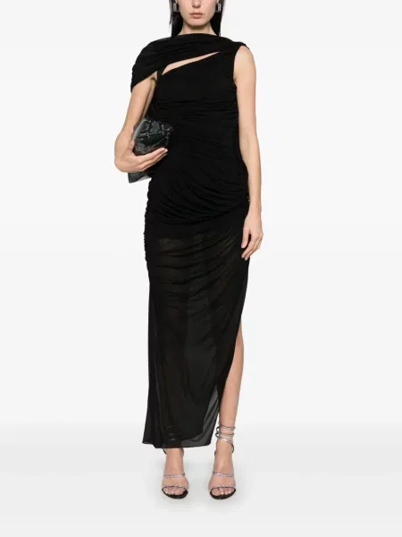 Rochie Mugler drapată cu spatele deschis negru