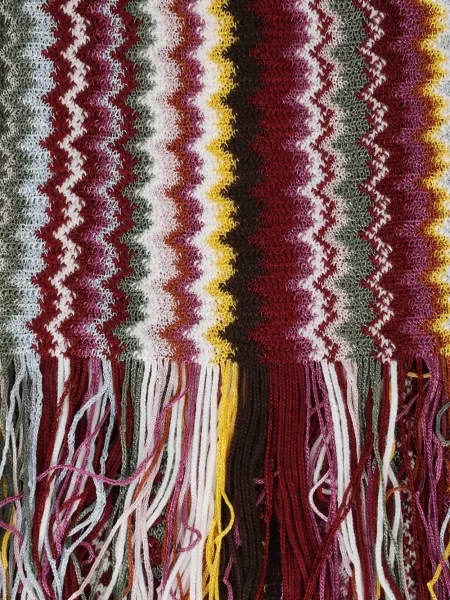 Fular Missoni cu franjuri roșu