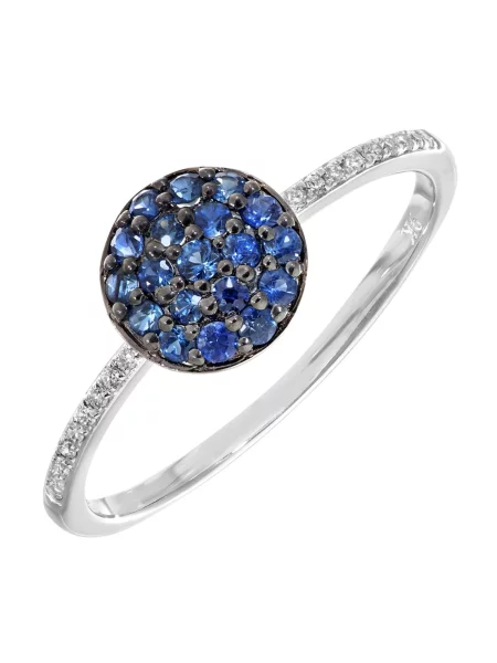 DIAMANT LETERNEL Inele Ring aus Weißgold mit Karat Diamant mit Saphir argintiu