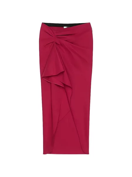 Fustă midi Givenchy cu volane asimetrică roșu