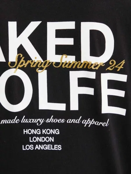 Tricou Naked Wolfe cu imagine negru