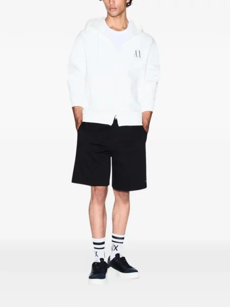 Bluza z kapturem Armani Exchange z nadrukiem biała