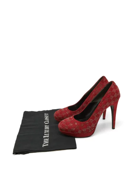 Pantofi cu toc Loriblu din piele de căprioară roșu