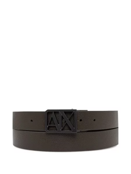 Reverzibilan remen Armani Exchange sa kopčom s autogramom smeđa