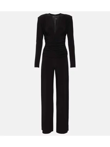 Salopetă Norma Kamali din jerseu negru