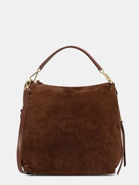 Answear.LAB geanta de mana din piele intoarsa maro