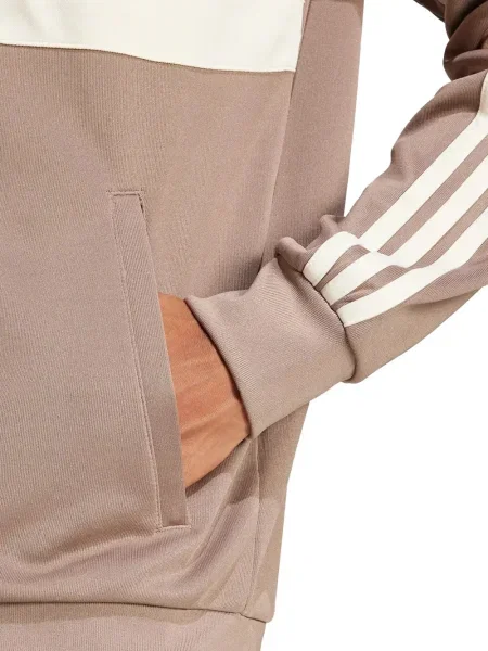 Pantaloni Adidas cu dungi cu broderie din fleece negru