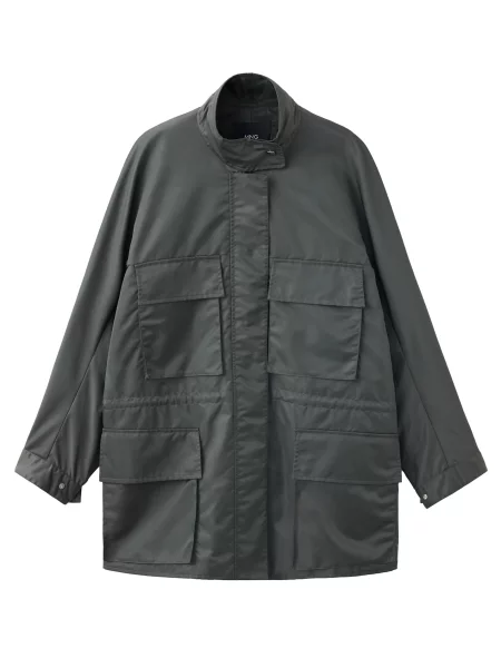 MANGO Prechodná parka ESPIDI tmavosivá