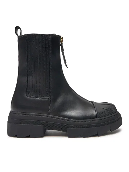 Кожени боти челси Furla Gum Chelsea Boot с платформа черно