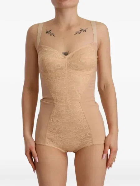 Body Dolce & Gabbana cu model floral din dantelă
