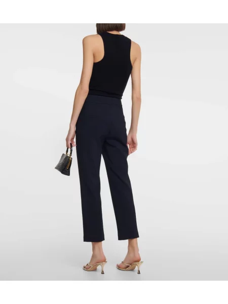 Cropp pantaloni Veronica Beard cu talie înaltă albastru