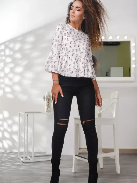 CARICA ­ Блуза с длинным рукавом біла