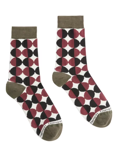 Șosete La Doublej cu imprimeu geometric maro